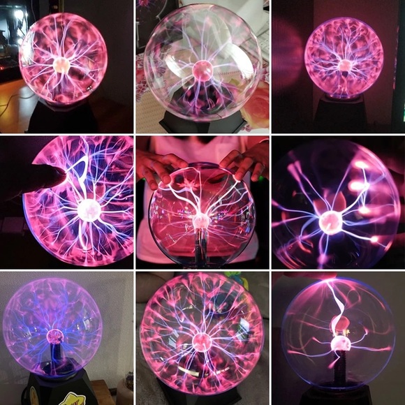 Novelty Magic Crystal Plasma Ball Touch Lamp 220V LED Night Light Decor 5-inch - Picture 4 of 4